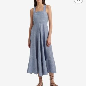 Pinstripe Linen Sleeveless Dress
